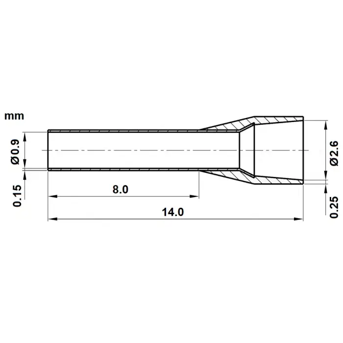 TULEJKA KABLOWA TUL-0.5/8/DIN-W*P100